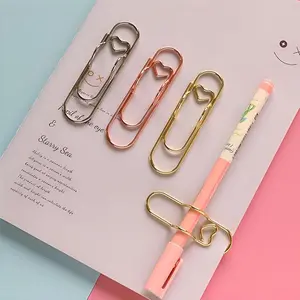 6pcs Stainless Steel Pen Clip Set - Multifunctional Metal Clips with Hanging And Pen Holder Feature - Mixed Colors for Diaries Documents Office Organization And School Supplies, Workspace Essentials, Minimalist Organizer, Sleek Design, Stationery