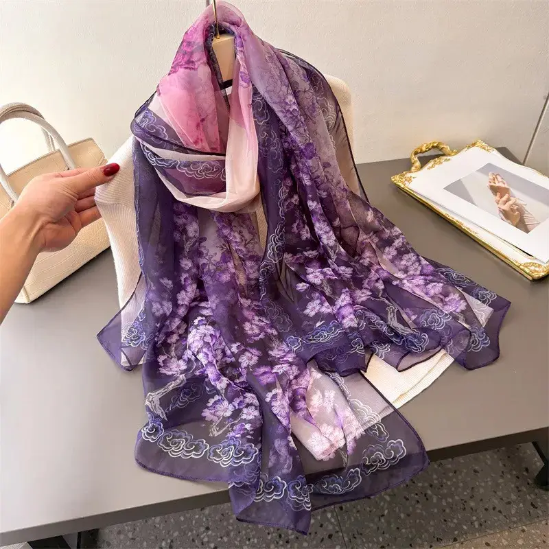 Gradient Scarves Women Fashion New Shawl Hijab Wrap Lady Gauze Scarf Girl Foulard Bandanna Muffler Headscarf Travel Echarpe 2025