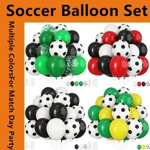 Football Theme Balloon Set, Multiple Color Options, Fan Viewing Party Atmosphere Decoration, Soccer Event Supplies