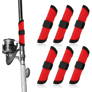 6pcs 5.9 Inch Fishing Lure Wraps, Fishing Equipment Bait Covers, Hook Storage Protectors, Pole Sleeve Guards for Fishermen’s Safety,summervibes