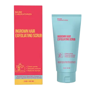 KP Exfoliating Body Scrub – AHA + BHA Ingrown Hair & Razor Bump Treatment for Legs, Arms, Bikini Line & Underarms – Sea Salt, Lactic Acid, Glycolic Acid & Salicylic Acid Smooth Strawberry Skin & KP Bumps