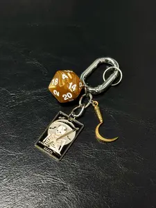 Tarot Card Major Arcana Death Dice Keychain Bag Charm, Keychain Bag Pendant, Keychain for Bags, Unique Accessory for Tarot Enthusiasts & Collectors, Perfect Gift Idea