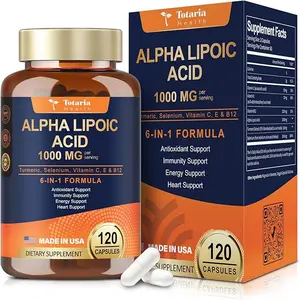 Alpha Lipoic Acid - 1000mg ALA Supplement Capsules for Neuropathy Support Supplement Nerve Health, Liver Detox, Antioxidant, Metabolism and Cell Energy, Anti-Aging - Non-GMO, Gluten Free, Vegan Safe