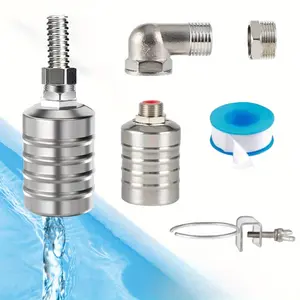 1Set 1/2" to 3/4'' water level control float valve, 304 Stainless Steel Fully Automatic Watershut off valve, Automatic Water Level Controller for Tank, Pool, Livestock Troughs