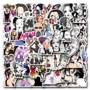 55Pcs Anime Cute Nana Cartoon Stickers, Waterproof Stickers, Water Bottle, Skateboard, Laptop, Mobile Phone, Diary, Scrapbook Stickers Party Supplies