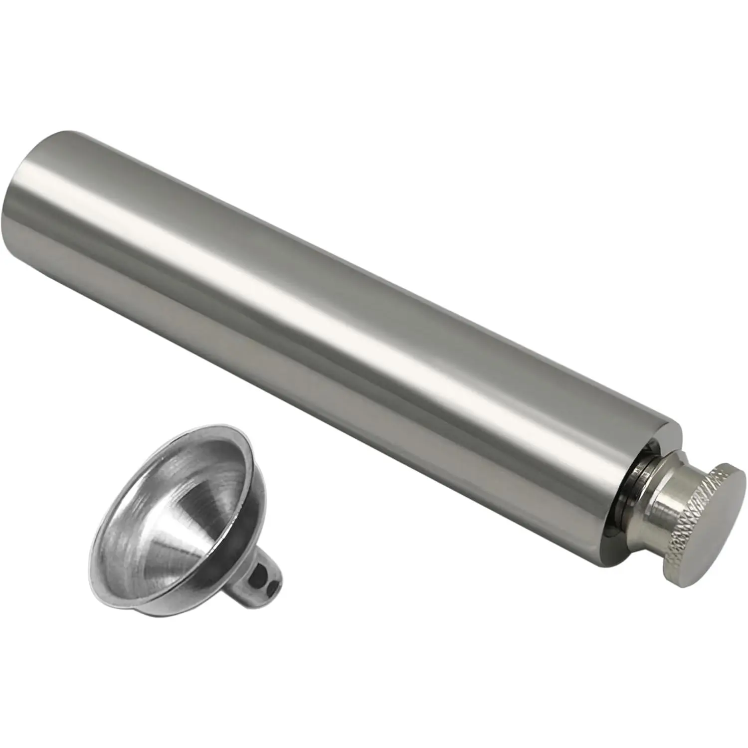 Stainless Steel 2oz Flat Bottom Hip Flask, Portable Cylindrical Mini Drinkware with Mirror Finish (Ideal for Party Gifts, Home Supplies)