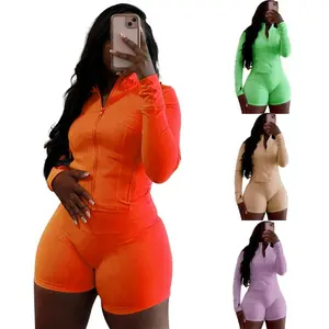 2 piece sets women Sexy Two 2 Piece Sets Women Clothing Activewear Loungewear Gym Fitness Sets Zip up Jacket and Shorts Set Tracksuit Outfits vacation dresses niya birthday dress summer berghain outfit aloe sundress girl wearing orange flower cassies prom
