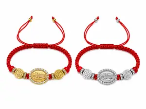 Red Cord St. Benedict Bracelet – Gold or Silver Medal Accent, Adjustable Fit