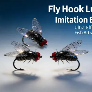 Artificial Fly Fishing Bait, 10pcs/set Shrimp Flavor Fishing Bait with Hook, Indestructible Bait without Dropping The Line, Fishing Flies