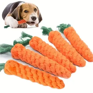 1PCS Carrot Dog Rope Toys for Dogs, Durable Chew Toys for Aggressive Chewers, Entertainment and Interaction, Teeth Cleaning and Chewing, All-Cotton