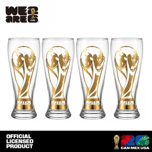 Official FIFA World Cup 26 Gold Stamped Classic Beer Glass-Perfect for Game Day Family Pack Collector's Edition Drinkware Tumblers summerwins Deals for you