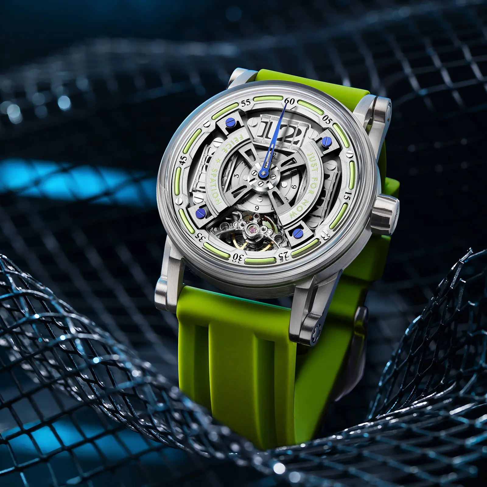 FEICE Men's Dual Functional Mechanical Watch - Luxury Timepiece with Automatic Movement and a Double-Skeleton Mechanism, Luminescent, Silicone Strap, Skeleton Dial, Men's Watches, Rare Luxury Accessory, Round, Waterproof, Collectibles, Automatic Mechanica
