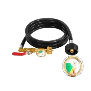 3FT Propane Refill Adapter Hose for 1 lb. Tanks - Refillable Propane Cylinder, Compatible with 1 lb. Propane Tank and 1 lb Throwaway Disposable Cylinder Propane Bottle Connector