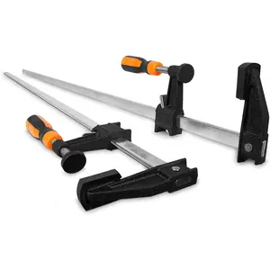 10236F2 Quick-Adjust 36-Inch Steel Bar Clamps with 2.5-Inch Throat and Micro-Adjustment Handle, Two Pack , Multicolor