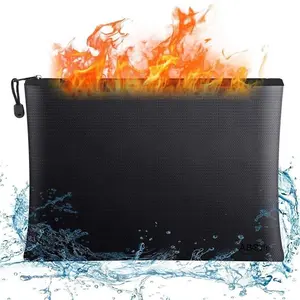 Fireproof Document Bags,14.2x 10.0Waterproof and Fireproof Money Bag,Fireproof Safe Storage Pouch with Zipper for A4 Document Holder,File,Cash and Tablet