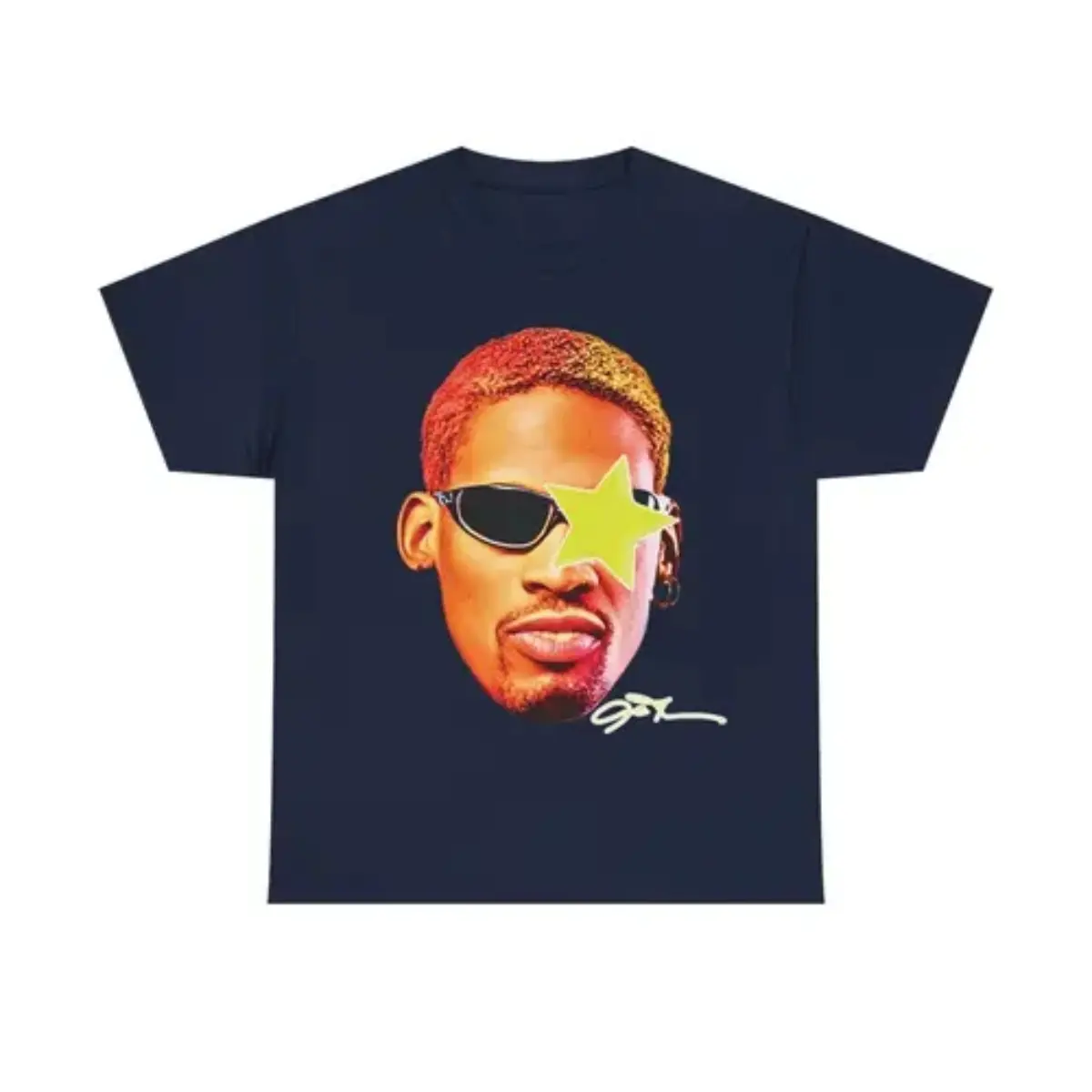 Rodman Inspired Vintage Graphic T-shirt Heavy Cotton Tee Basketball Sreetwear 90s Styled Shirt Hiphop Vibes Y2K Aesthetic Throwback Classic Sports Fan Fashion Rero Michael Jordan Allen Iverson