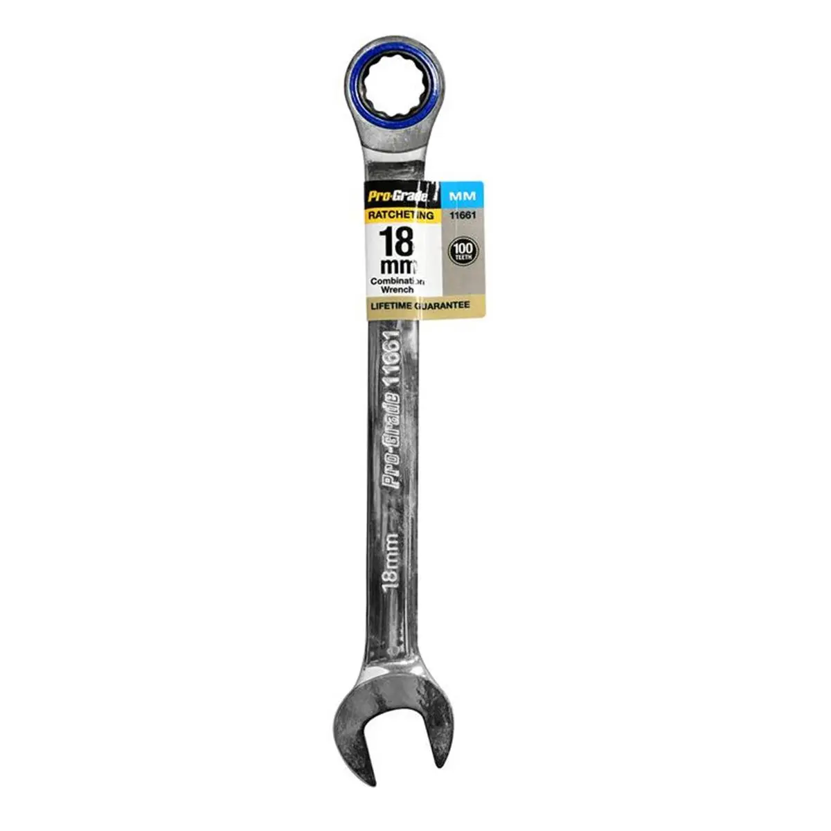 Pro-Grade 18 mm Ratcheting Combo Wrench, Chrome Vanadium Steel, Corrosion Resistant, Chamfered Edges, for DIY Projects, Chrome Spanners & Wrenches