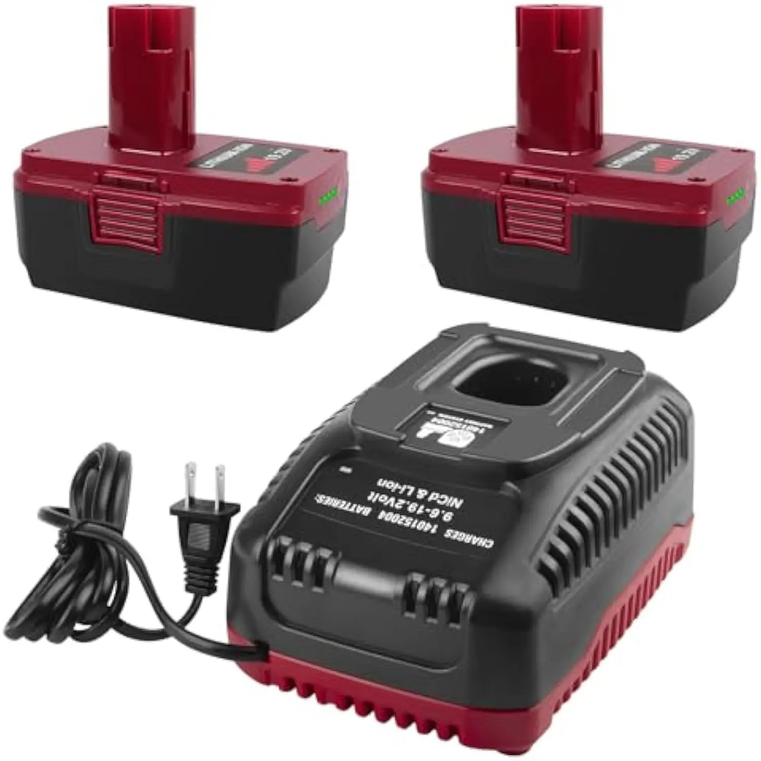 2 Pack 6.0Ah 19.2V Battery Replacement for Craftsman and Battery Charger Compatible with Lithium Cordless Power Tools Battery C3 XCP 11375 11376 130279003 1323903 1323517 Heat Dissipation