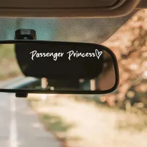 [pack of 2pcs] Passenger Princess vinyl Car Mirror Stickers, Car Decorations, Easy Application Design, Durable Material, Perfect for Rearview Mirrors & Trucks, Stylish Decorative Accessory, Sticker For Cars
