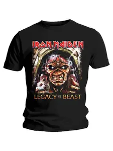 Iron Maiden "Legacy Aces" Black T-shirt - New Summer Men's and Women's Fashion Trendy Menswear Print Loose Large Top Comfortable and Breathable Round Neck Pullover Short Sleeve Y2K