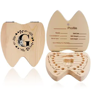 Wooden Baby Tooth Box, 1 Count Kids Milk Teeth Organizer, Milk Teeth Storage, Newborn Memory Box, Ideal Gift For New Parents, Baby Shower Gift