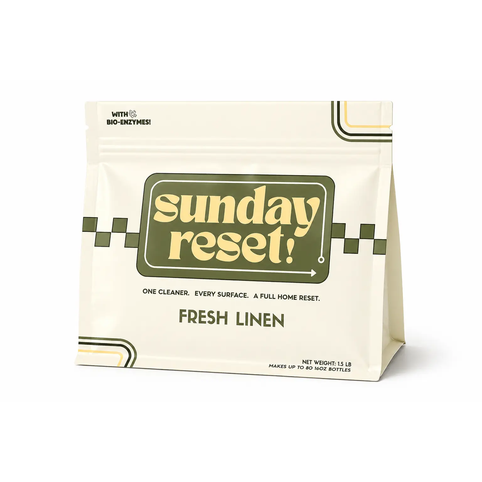 Sunday Reset! All Purpose Cleaning Powder – Multi-Surface Cleaner Concentrate, Makes Up to 80 Spray Bottles, Everyday Kitchen & Bathroom Cleaner