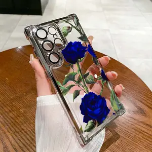 Blue rose phone casephone case For  S24/S23/S22 S24+/S23+/S22+Ultra FE Plus all inclusive anti fall phone case Protection Cover shock poof case Screen Protector Casin-sxMGH07
