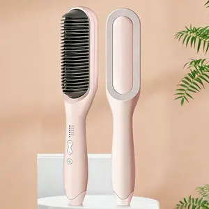 2-in-1 Straightener Comb Heated Hair Brush Straightener for Frizz-Free Styling Multifunctional Brush Fast Heat Hair Flat Iron; Plancha de Cabello