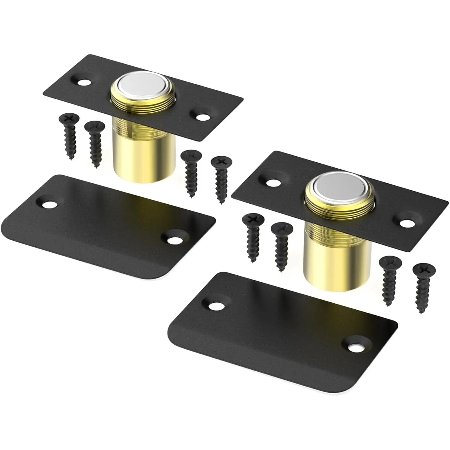 Upgraded Magnet Door Catch, Adjustable Strong Magnetic Ball Catch for Top of Door, Replacement for Ball Catches, Concealed Magnet Door Latch for  Double Doors Closet Door Hardware 2 Pack Black