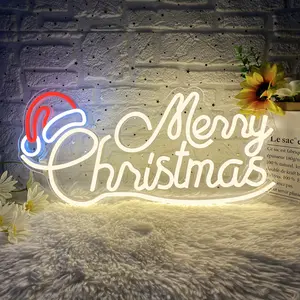 Merry Christmas Neon Sign Christmas LED Signs Dimmable Neon Light Signs Wall Decor Christmas Light Up Sign for Xmas Party Neon Wall Signs Decor Gifts lead night