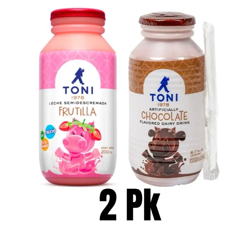 Toni leche fresa y cholate 6 oz 2pk Toni milk strawberry and chocolate 2pk