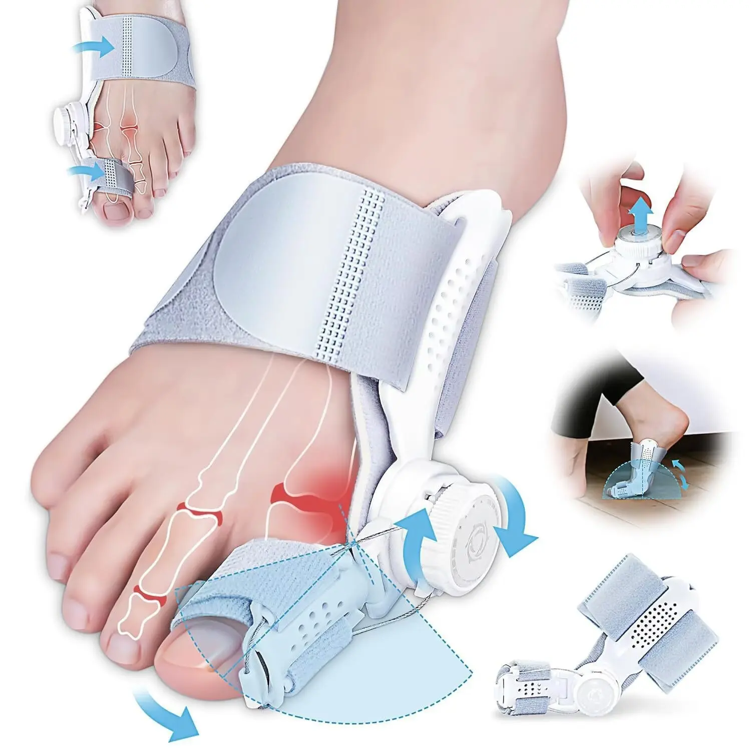 Adjustable Bunion Corrector Splint, Adjustable Brace, Night Use Correction Strap, Pain Relief, Big Toe Alignment, Orthopedic Toe Straightener, Toe Separator, Foot Care Device