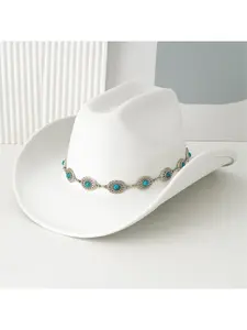 Viral trends men's and women's turquoise belts hats top hats bohemian vintage wide brim design party