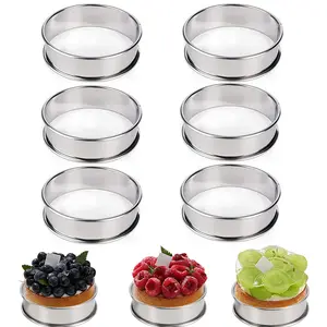 12pcs English Muffin Rings 4.92" Double-Rolled Stainless Steel Baking Molds Bakeware for Breakfast Egg Muffins & Holiday Desserts Easy-to-Use Kitchen Gadgets, Accessories, Baking Tools for Christmas and Holiday Parties, Gift for Baking Enthusiasts
