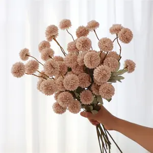 12pcs Ins-style Artificial Snowball PomPom Flowers without Vase, Ambience-enhancing, Faux Ping Pong Flower Bouquet for Mother’s Day, Valentine’s Day, Christmas, Birthdays, Party Wedding, , Desktop Decor, Home Decor Supplies