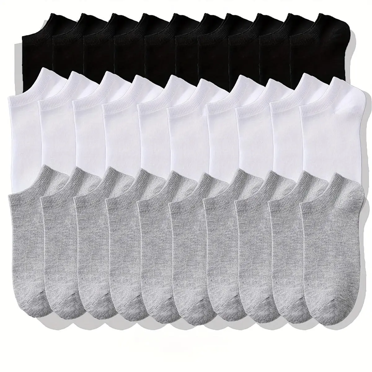 40 Pairs Bulk Socks for Men and Women, Unisex Moisture-Wicking Athletic Socks, Breathable Solid Color Casual Sports Socks for Everyday Wear