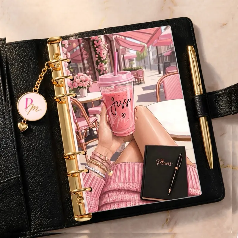 Personalized IT Girl Collection cafe vibes Planner Dashboard| Custom Name Planner Insert | Laminated Double sided Aesthetic Planner