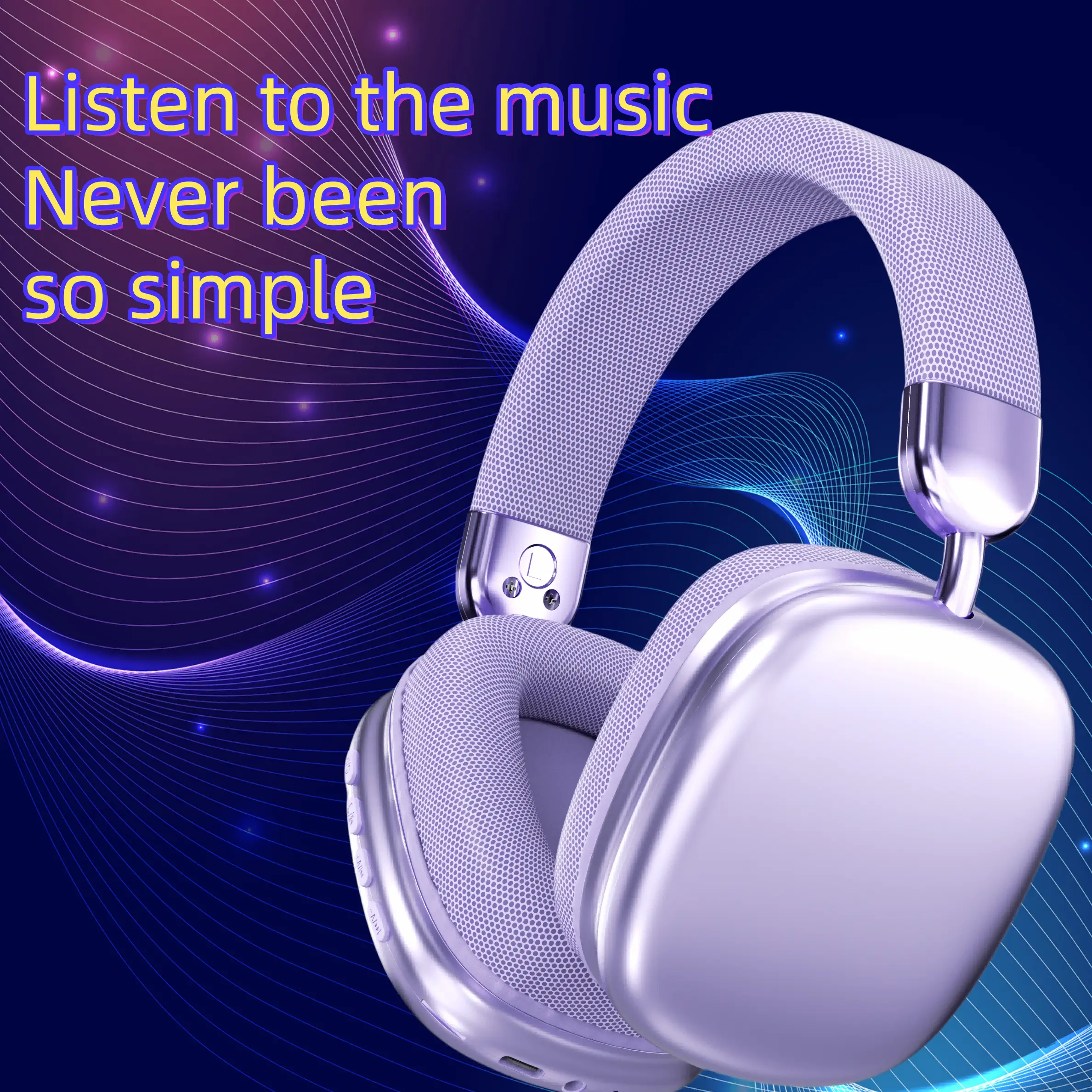 YANUQIA Bluetooth Head-Over-Ear Wireless Headset with 400mAh Battery Hi-Fi Stereo Foldable Lightweight Design for Home Office Mobile Phone Use TikTok