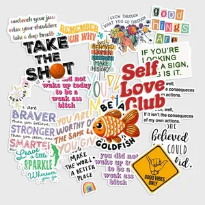 Sticker Pack 20 pcs Inspirational Quote Vinyl Stickers, Motivational Waterproof Decals