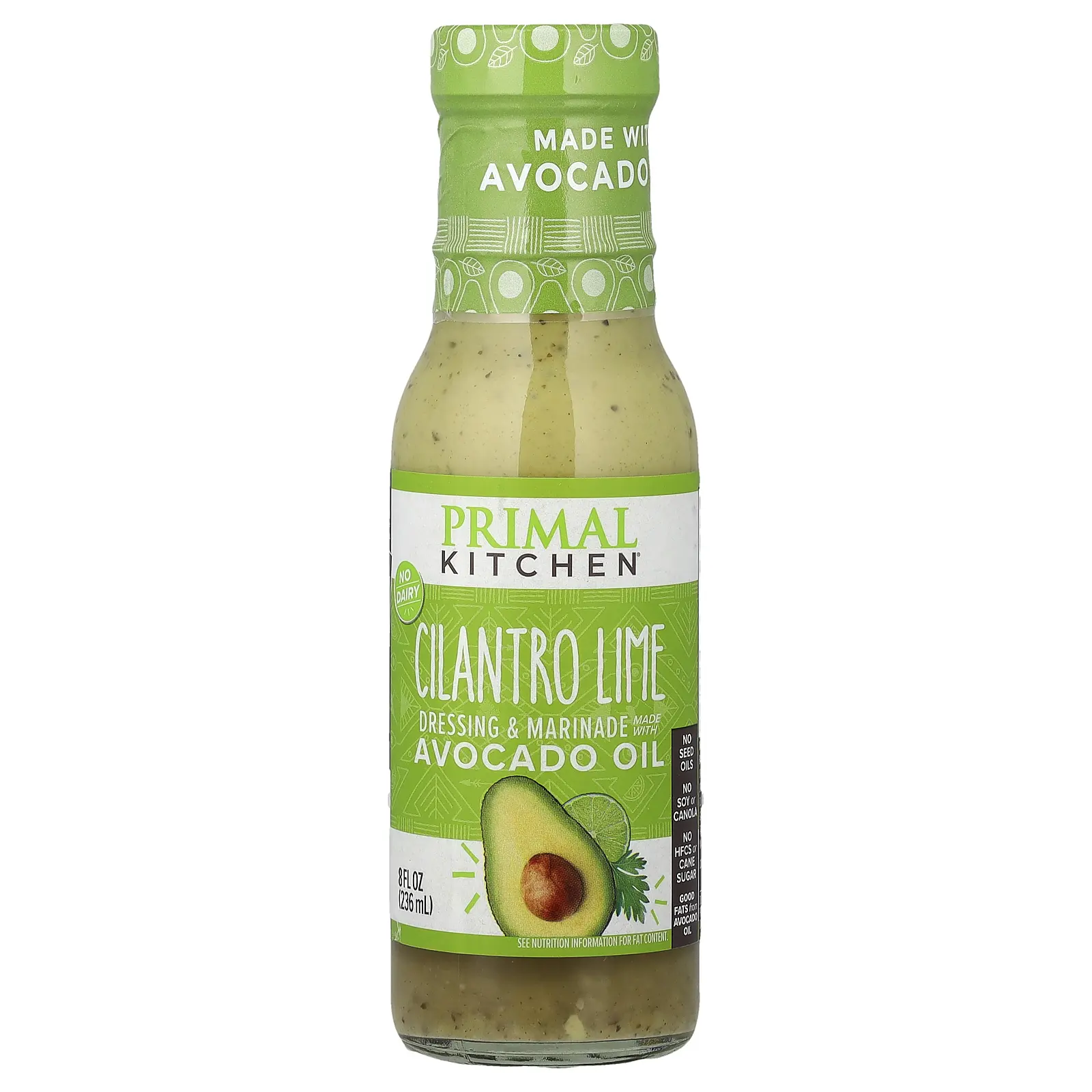 Primal Kitchen Dressing & Marinade Made With Avocado Oil, Cilantro Lime, 8 fl oz (236 ml)