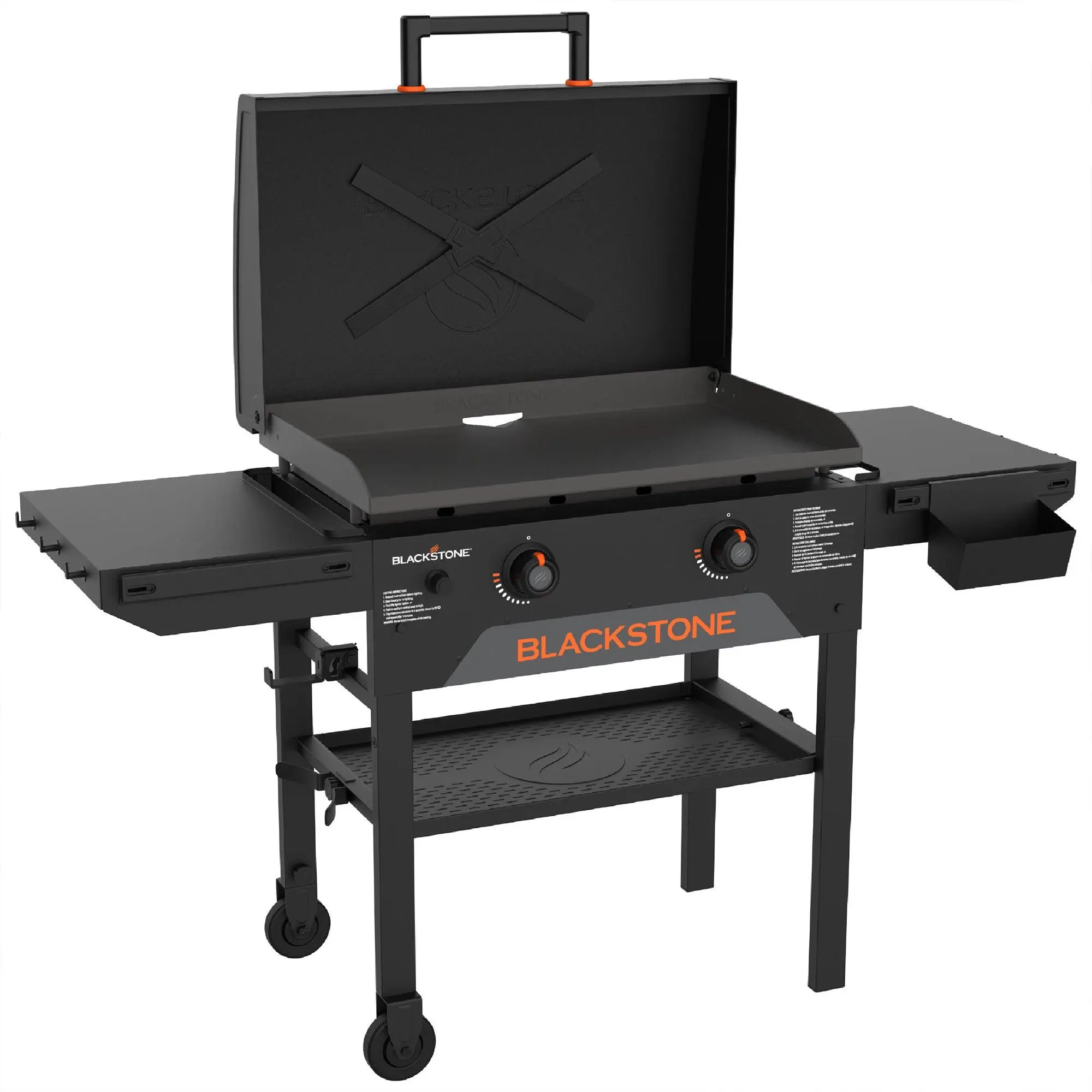 Blackstone Original 28" Griddle, Outdoor Grill with Hood, Side Shelves & Wheels