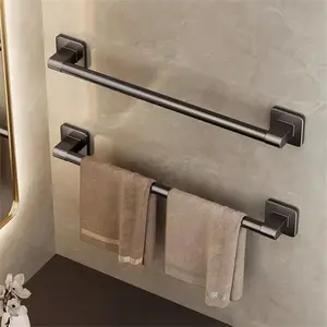 Wall Mounted Towel Rack Bathroom Storage Rack Bathroom Organizer No Drilling Bathroom Horizontal Bar Towel Rack Kitchen Bathroom Accessories