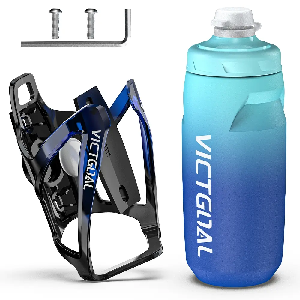 1 Set Bicycle Water Bottle Cage for Airtag & 620ml Lightweight Leakproof Sports Bottle with Dustproof Cap, Perfect for MTB & Road Cycling, Bike Water Holder