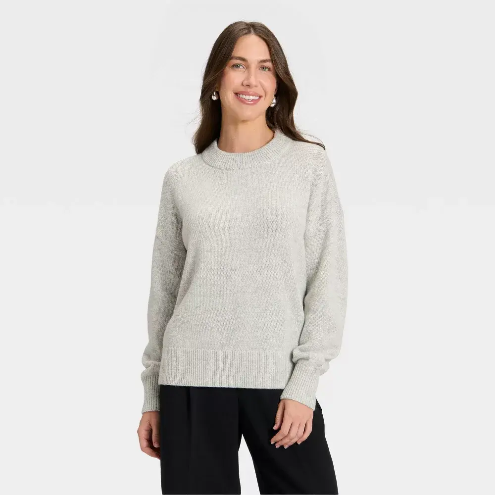 Women's Woolen Crew Pullover Sweater - A New Day