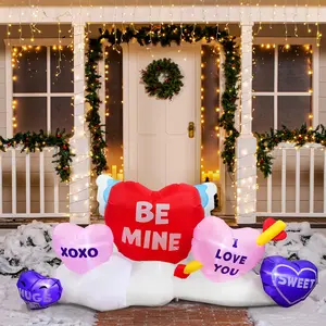 6 FT Long Valentines Day Inflatable Hearts Blow Up Valentines Yard Décor 2025 Valentine Exchange Cards