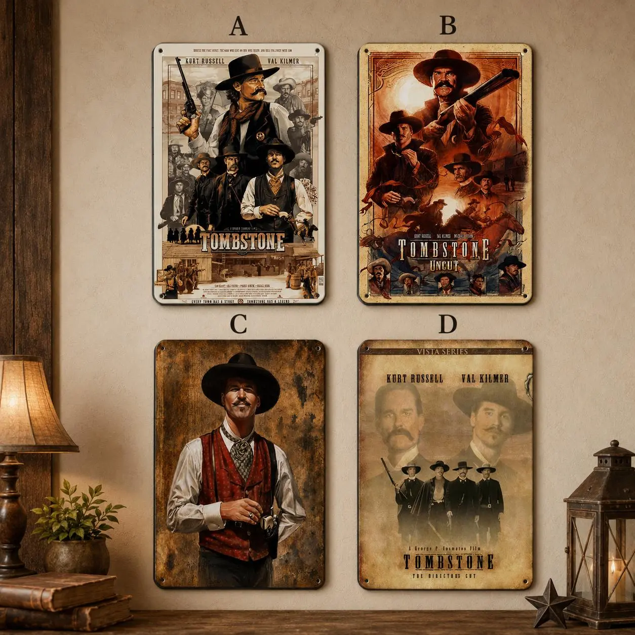 Tombstone 1993 OK Corral Walk Art Print Tin Sign | Western Cowboy Movie Bar Wall Decor