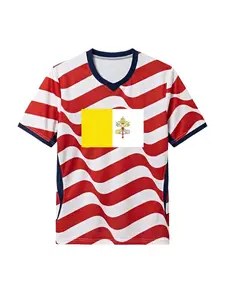 I simply can't get enough of this rare Vatican City fan jersey! With its striking national flag print and breathable mesh fabric, it is an absolute masterpiece for every proud fan! Top Casual