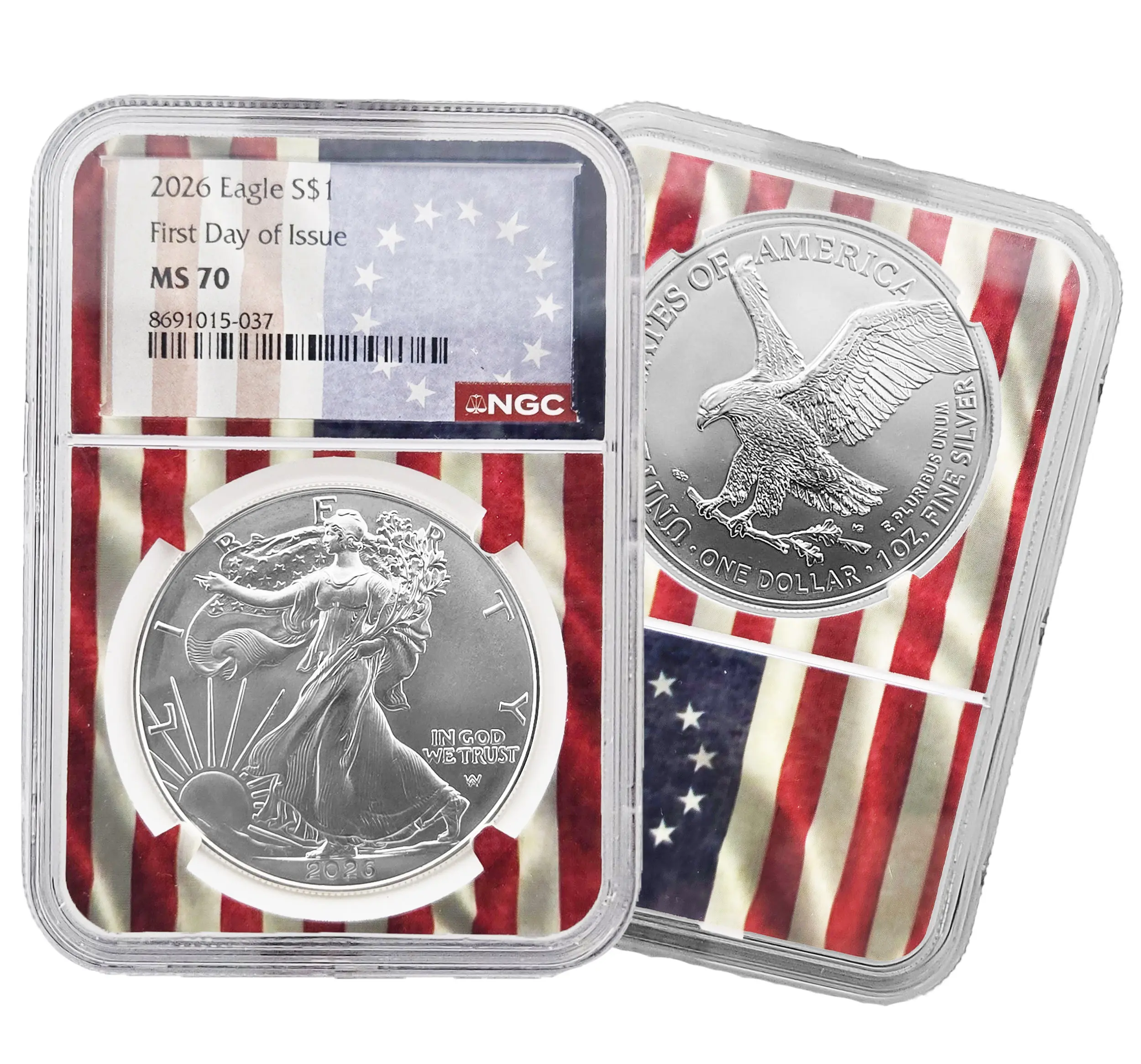 2026 Silver American Eagle Coin - MS70 NGC Graded, First Day Of Issue Flagcore Collectible Coin, Coin Silver Eagle
