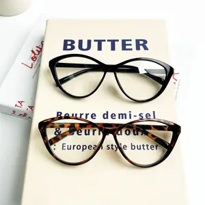 2-Pack Retro Butterfly Frame Glasses with Clear Blue Light Filter Lenses - A Fashion Statement for Daily Wear