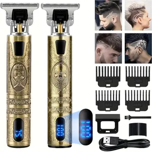 Hair Clipper for Men, Beard Trimmer, Electric Cordless Hair Clipper with LCD Screen, Precise T-Blade Trimmer USB Rechargeable Grooming Kit lcd screen